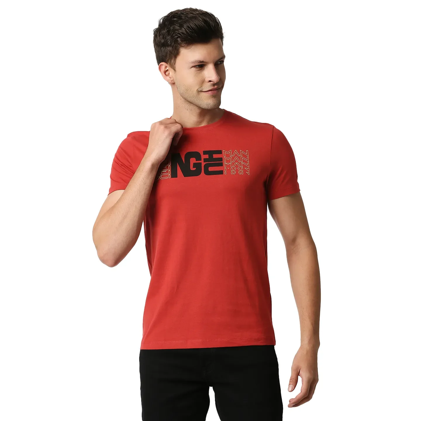 Red Regular Fit Men's Short Sleeves T-Shirt by Being Human Clothing