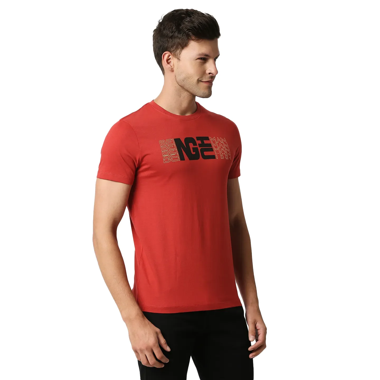 Red Regular Fit Men's Short Sleeves T-Shirt by Being Human Clothing - Image 3