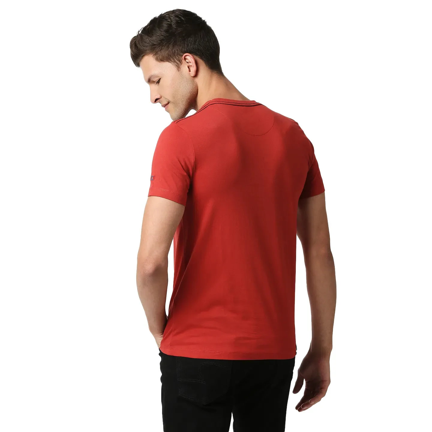 Red Regular Fit Men's Short Sleeves T-Shirt by Being Human Clothing - Image 4