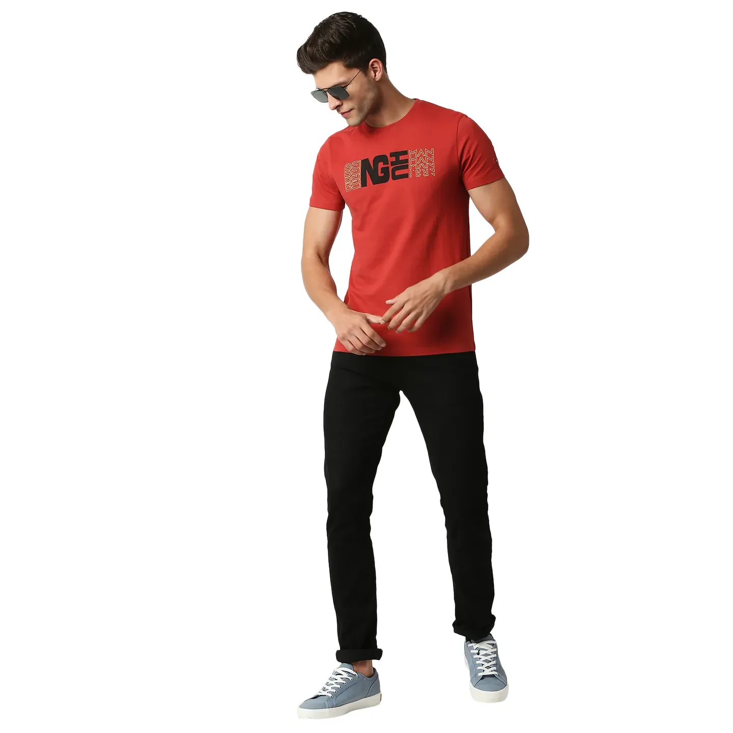 Red Regular Fit Men's Short Sleeves T-Shirt by Being Human Clothing - Image 6