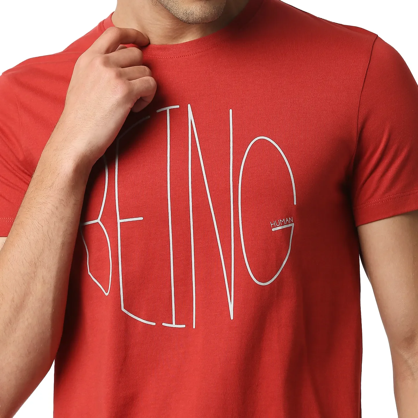 Red Regular Fit Men's Short Sleeves T-Shirt by Being Human Clothing - Image 5