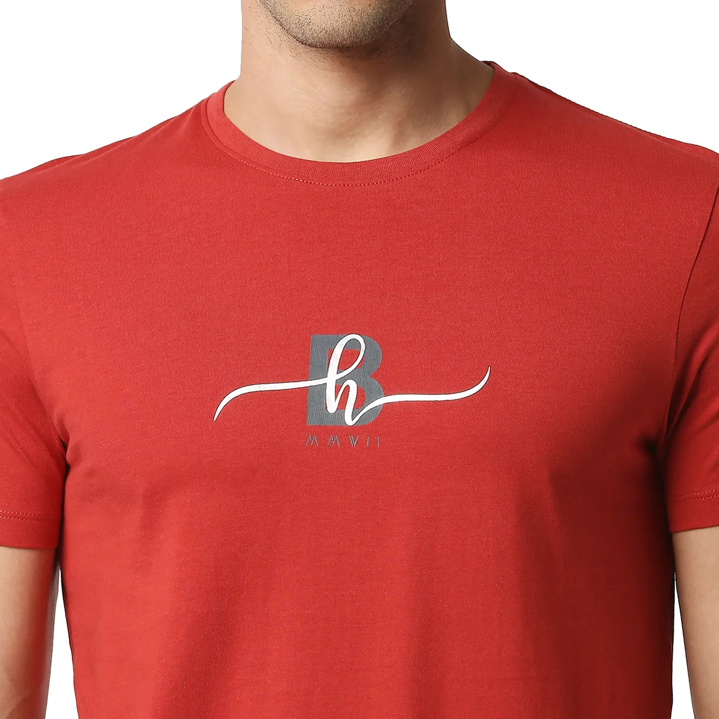 Red Regular Fit Men's Short Sleeves T-Shirt by Being Human Clothing - Image 5