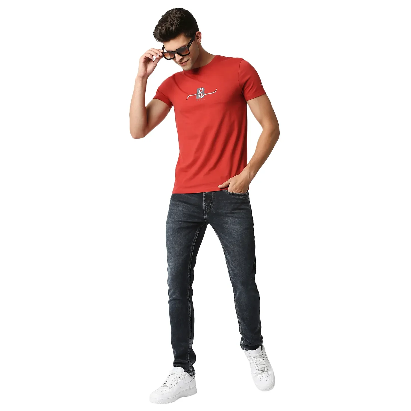 Red Regular Fit Men's Short Sleeves T-Shirt by Being Human Clothing - Image 6