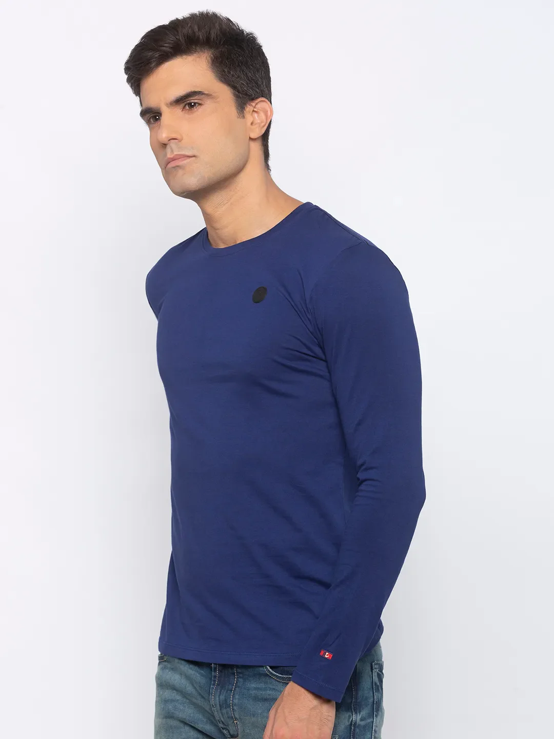 Blue Regular Fit Men's Long Sleeves T-Shirt by Being Human Clothing - Image 2