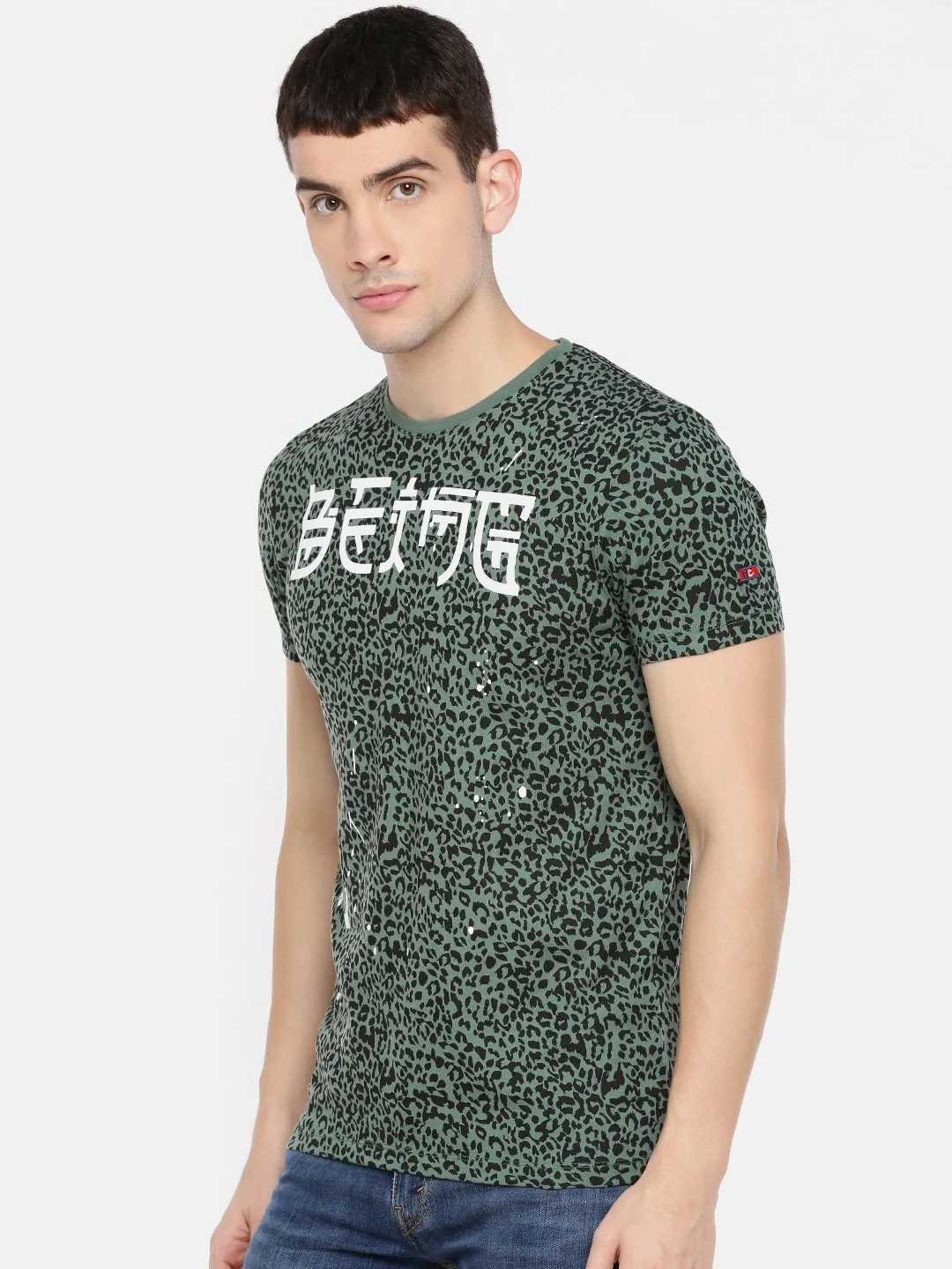 Green Regular Fit Men's Short Sleeves T-Shirt by Being Human Clothing - Image 2
