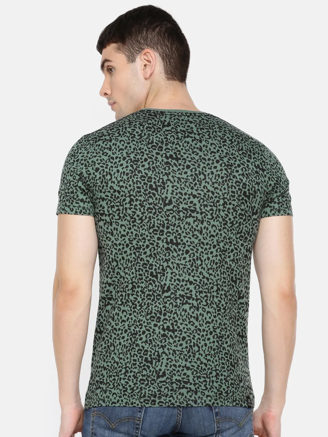 Green Regular Fit Men's Short Sleeves T-Shirt by Being Human Clothing - Image 3