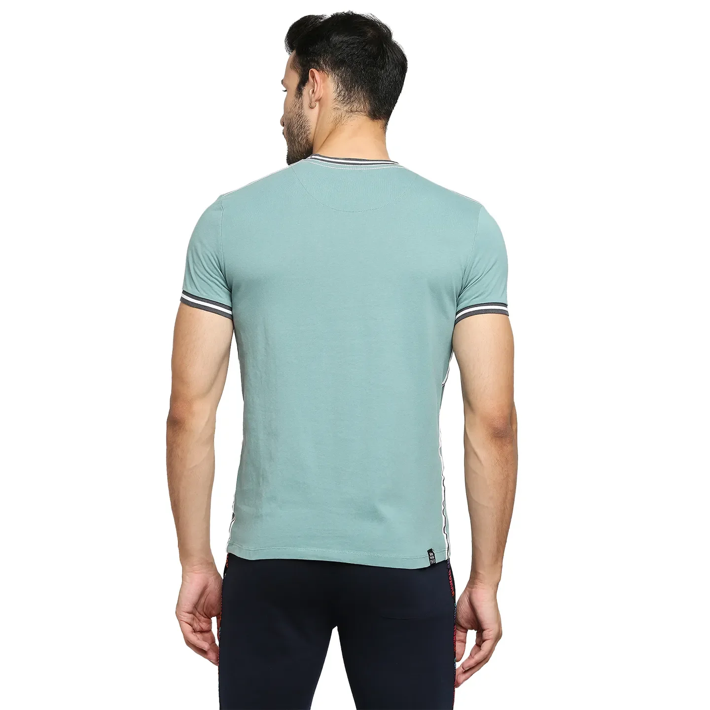 Dusty Green Regular Fit Round Neck Men's T-Shirt by Being Human Clothing - Image 4