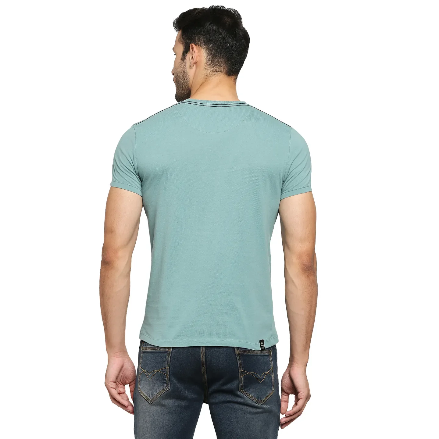 Green Regular Fit Men's Short Sleeves T-Shirt by Being Human Clothing - Image 4