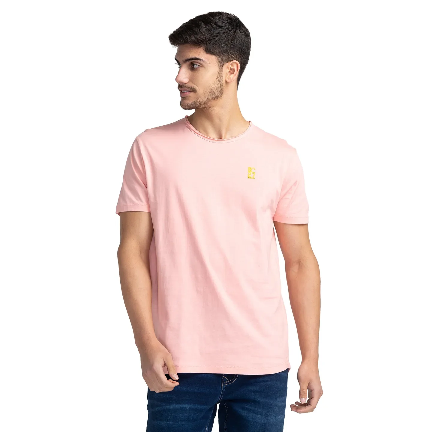 Pink Regular Fit Men's Short Sleeves T-Shirt by Being Human Clothing