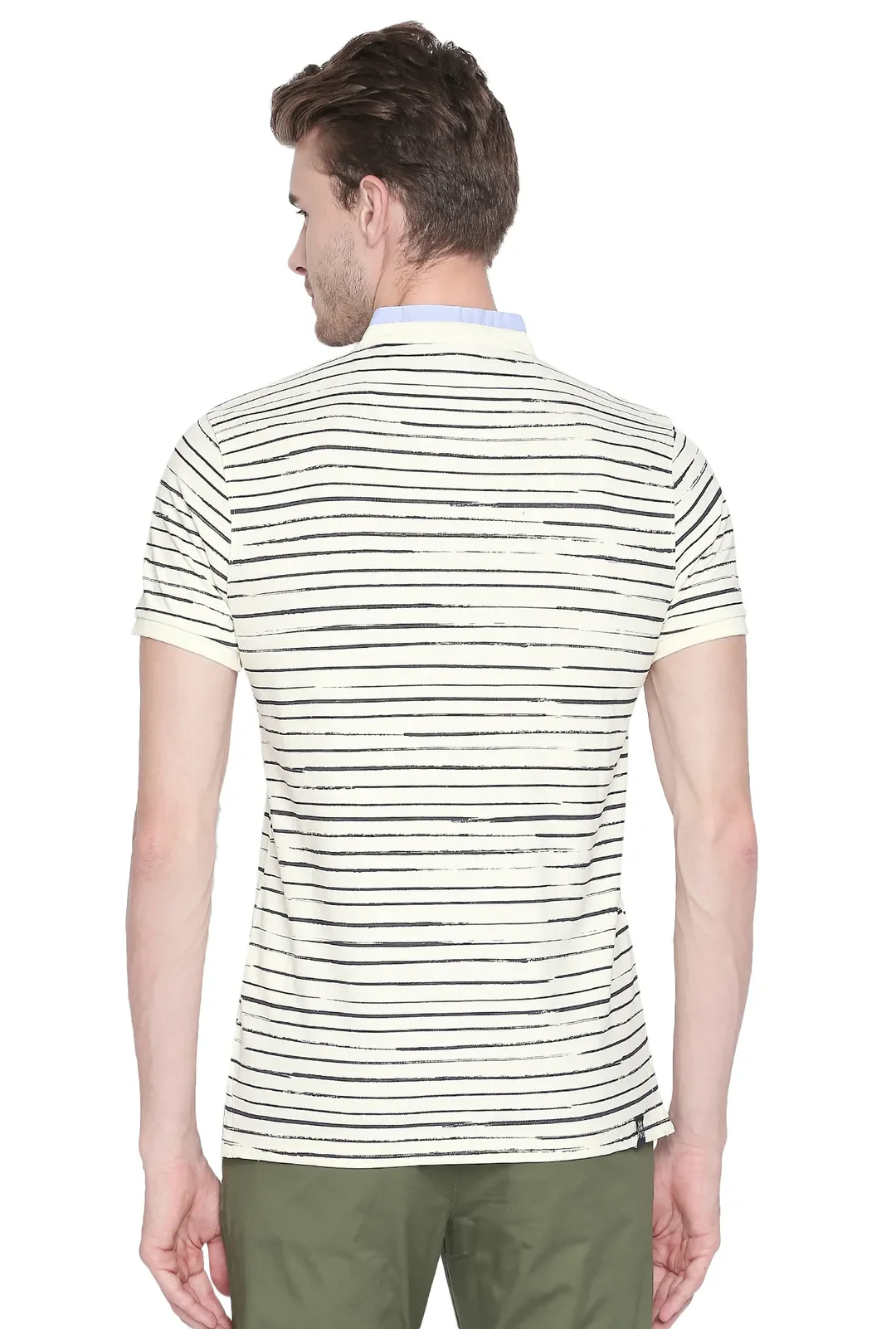 Beige Regular Fit Men's Polo T-Shirt by Being Human Clothing - Image 3