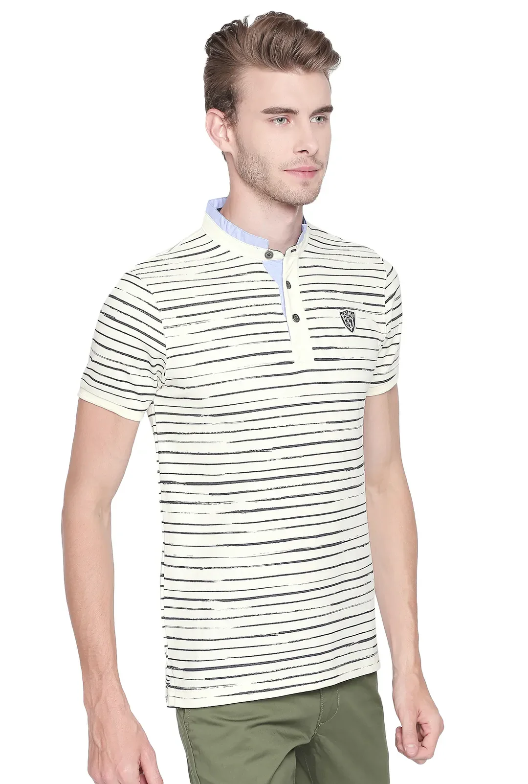 Beige Regular Fit Men's Polo T-Shirt by Being Human Clothing - Image 4