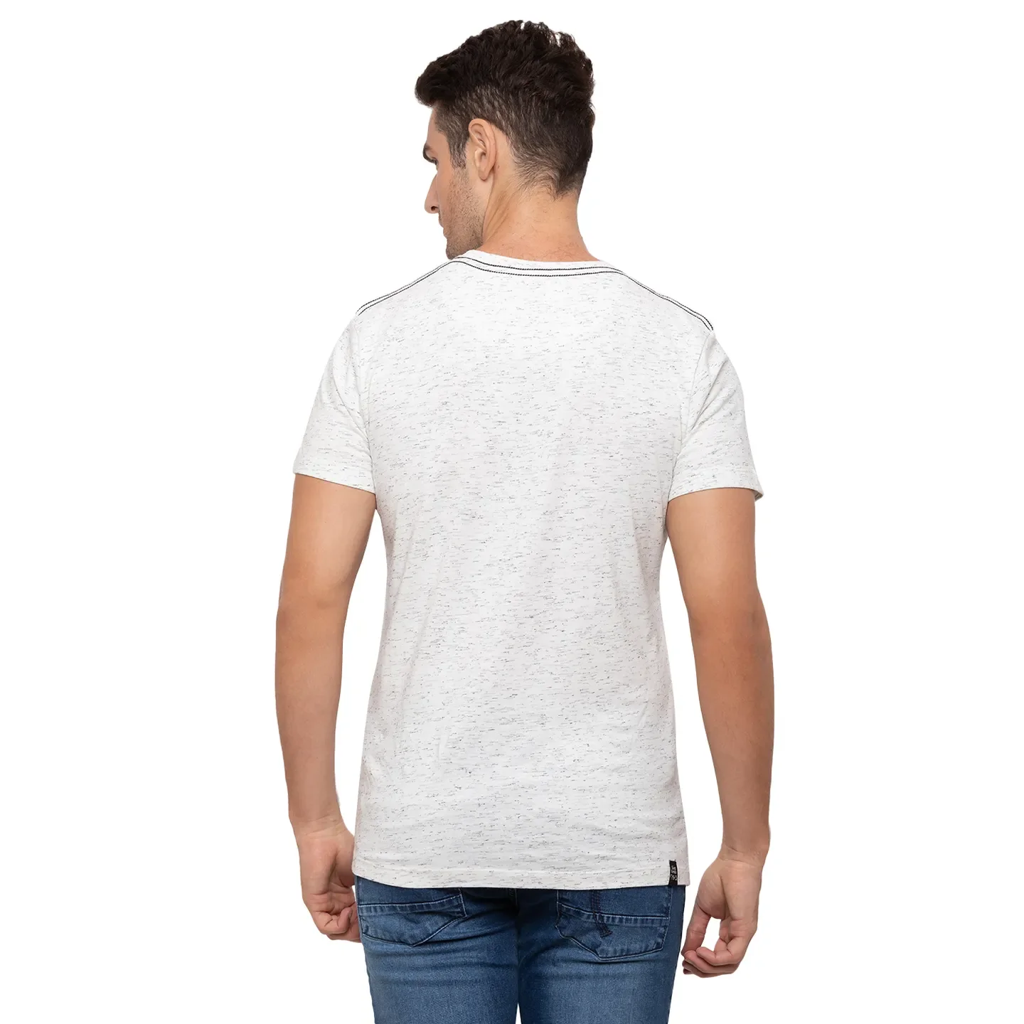 Beige Regular Fit Men's T-Shirt by Being Human Clothing - Image 3