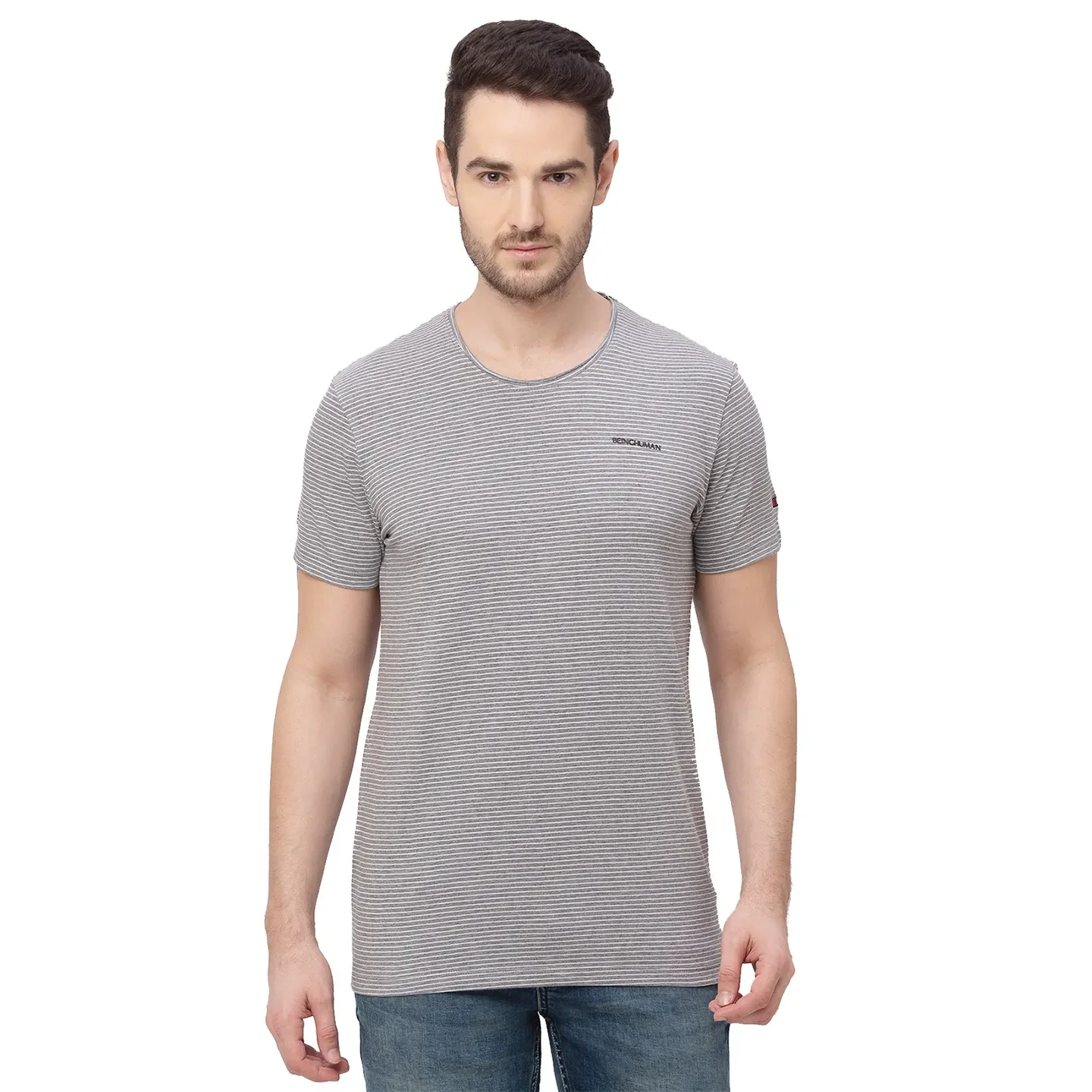 Beige Regular Fit Men's Short Sleeves T-Shirt by Being Human Clothing