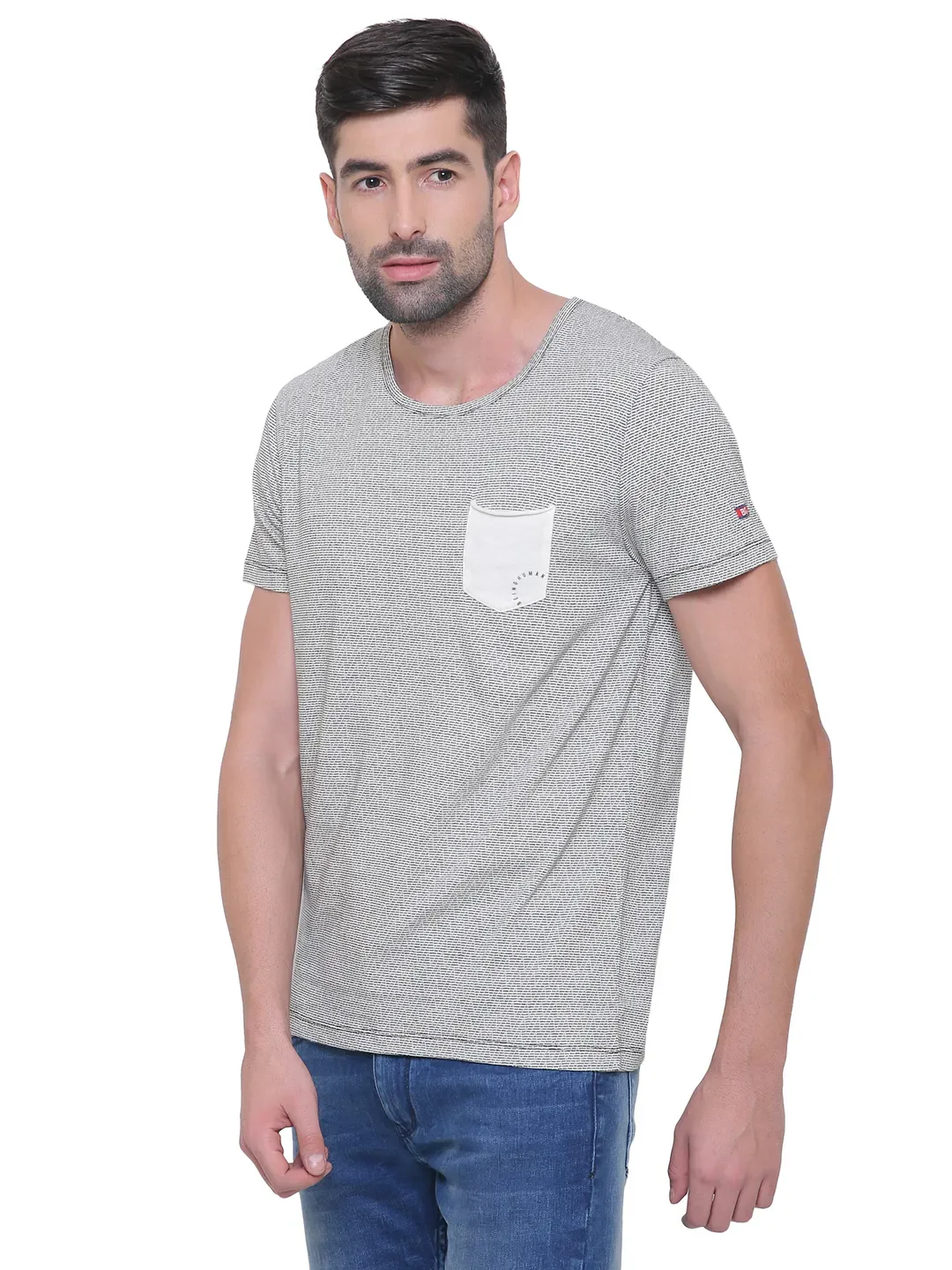 Beige Regular Fit Men's Short Sleeves T-Shirt by Being Human Clothing - Image 4