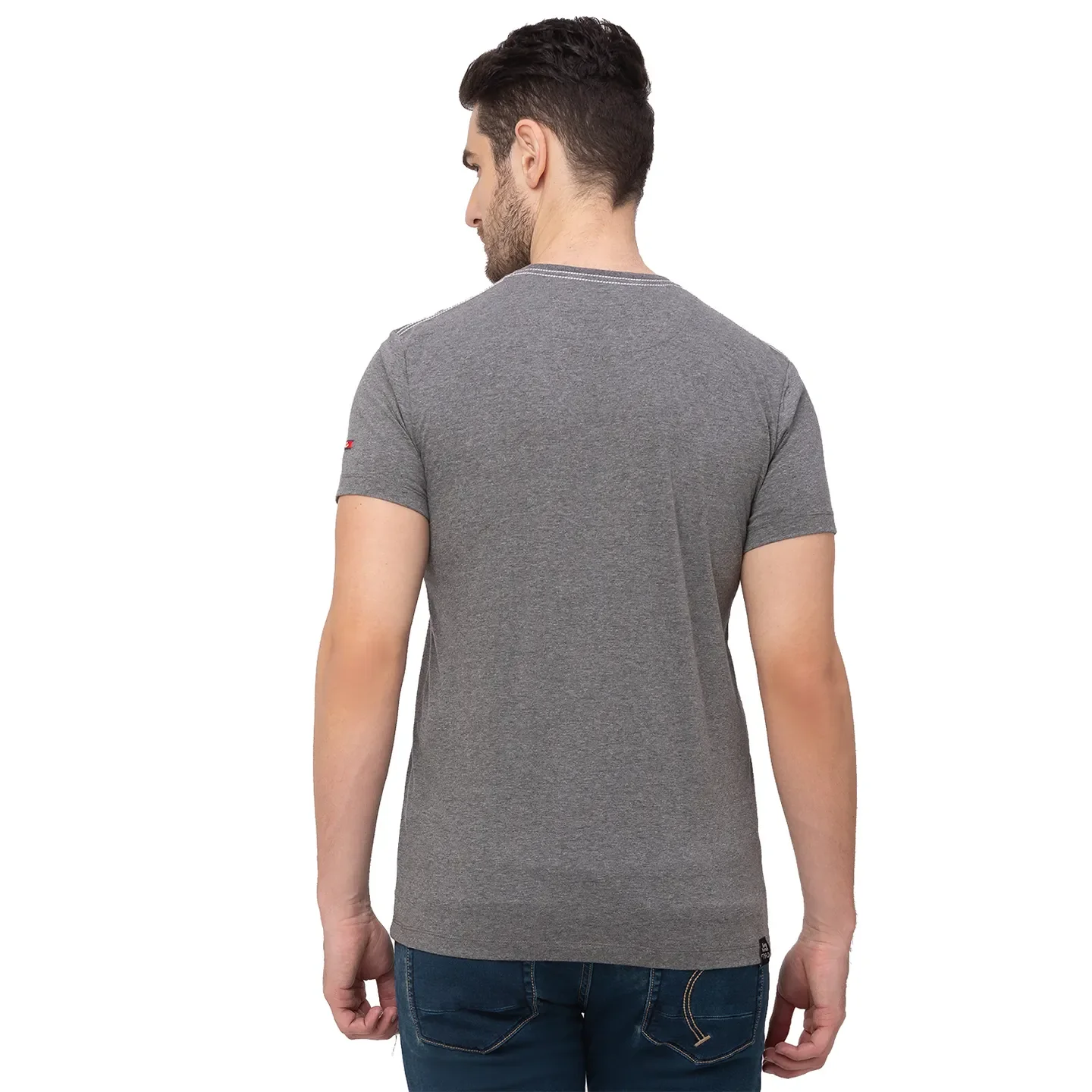 Grey Regular Fit Men's Short Sleeves T-Shirt by Being Human Clothing - Image 6