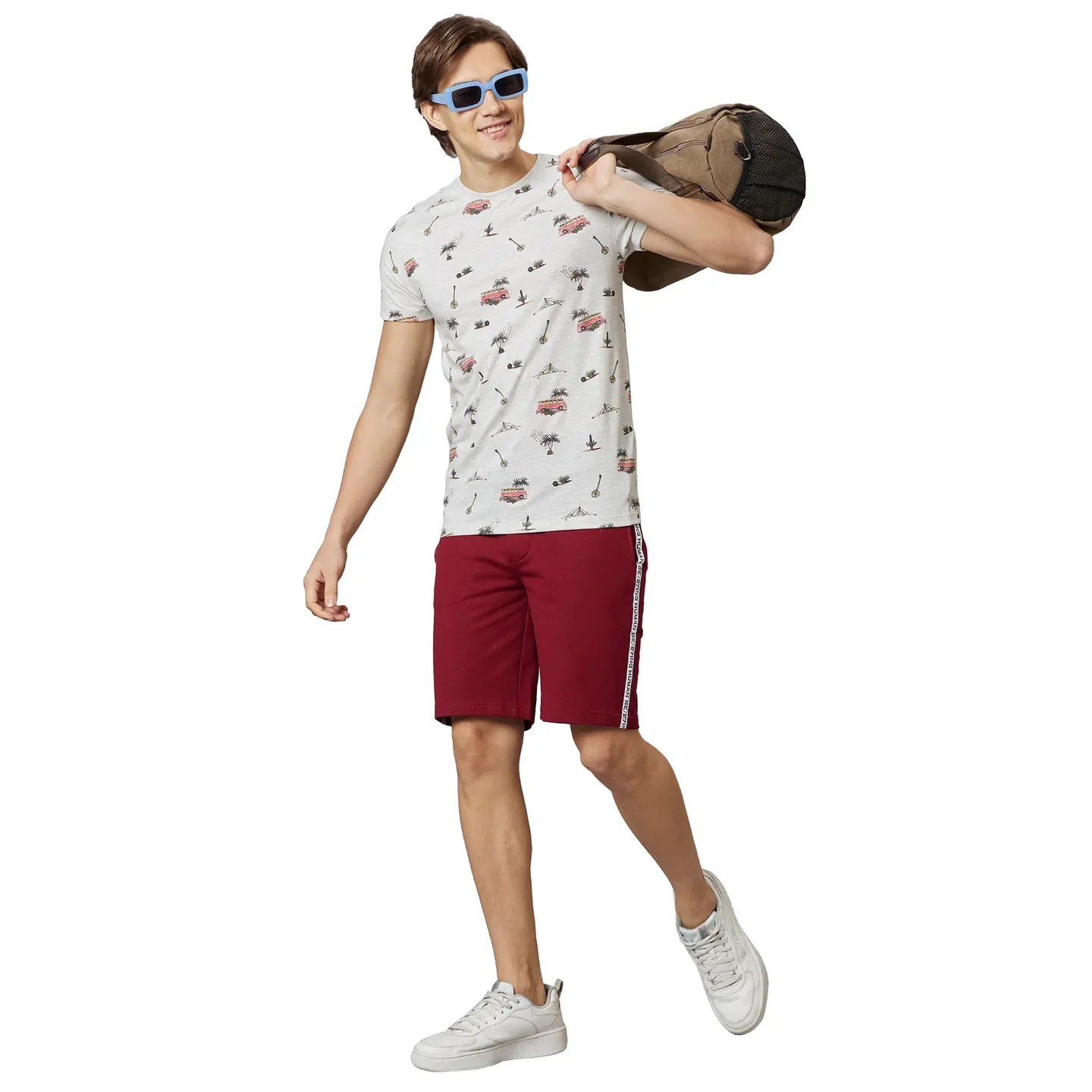 Grey  Regular Fit Round Neck Men's T-Shirt by Being Human Clothing - Image 5