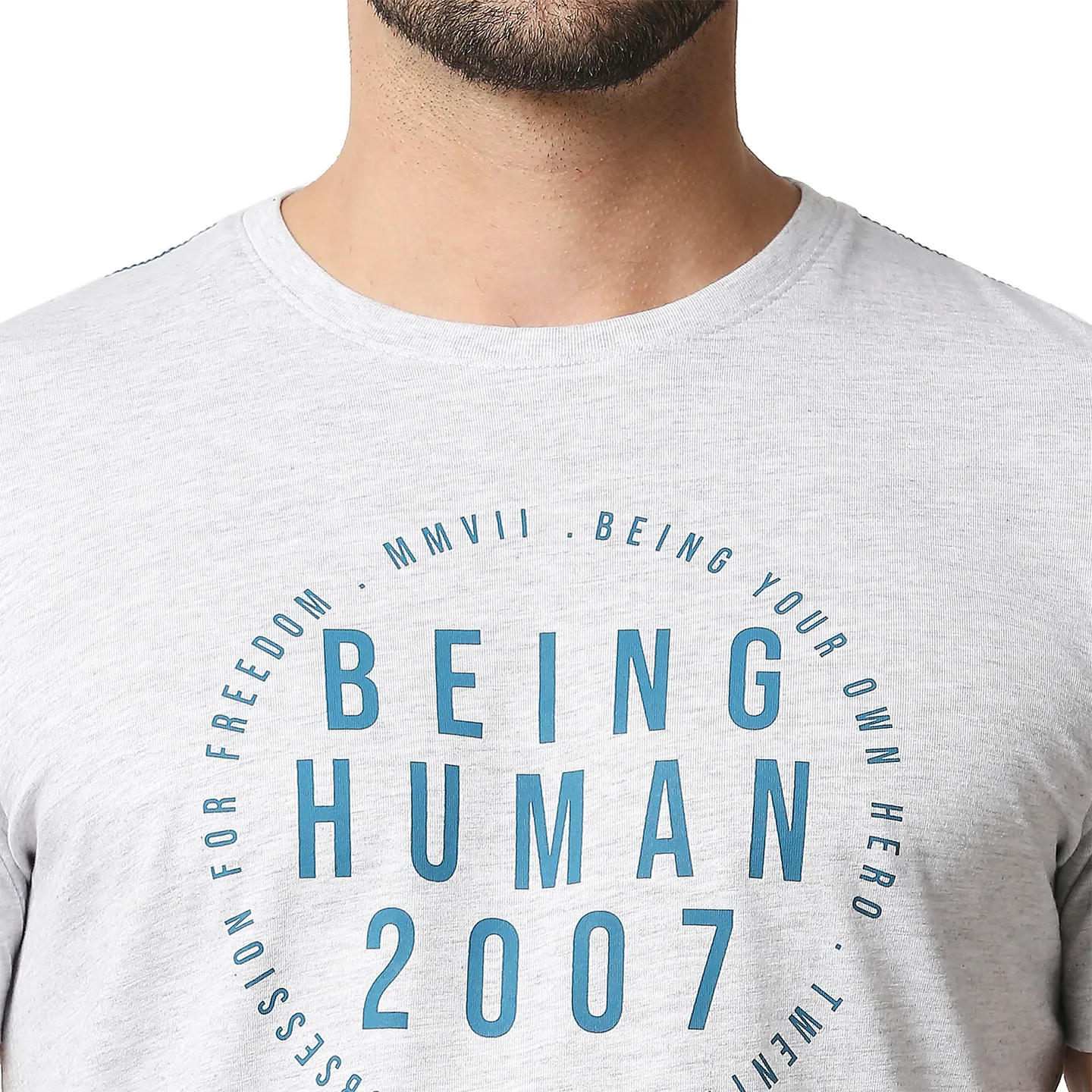 Grey Regular Fit Men's Short Sleeves T-Shirt by Being Human Clothing - Image 5