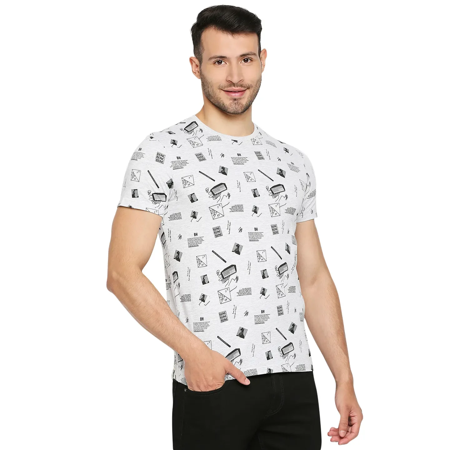 Grey Regular Fit Men's Short Sleeves T-Shirt by Being Human Clothing - Image 10