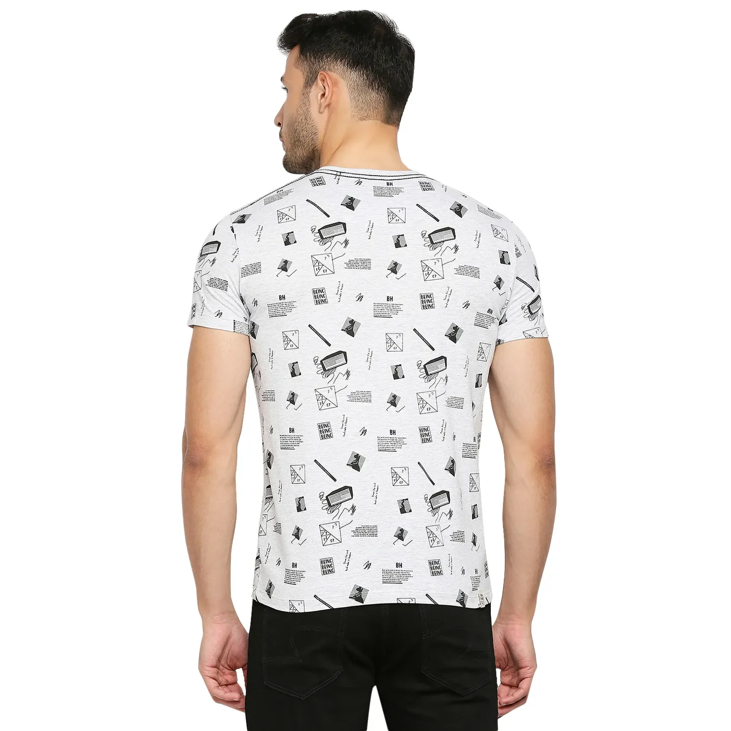 Grey Regular Fit Men's Short Sleeves T-Shirt by Being Human Clothing - Image 11
