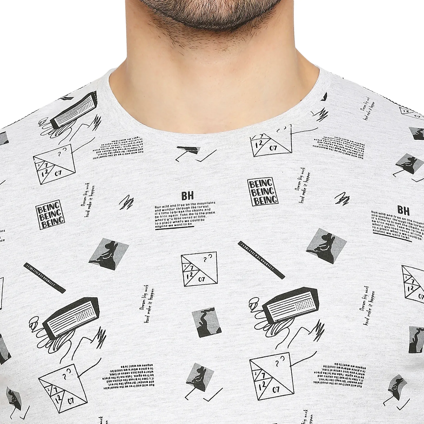Grey Regular Fit Men's Short Sleeves T-Shirt by Being Human Clothing - Image 12