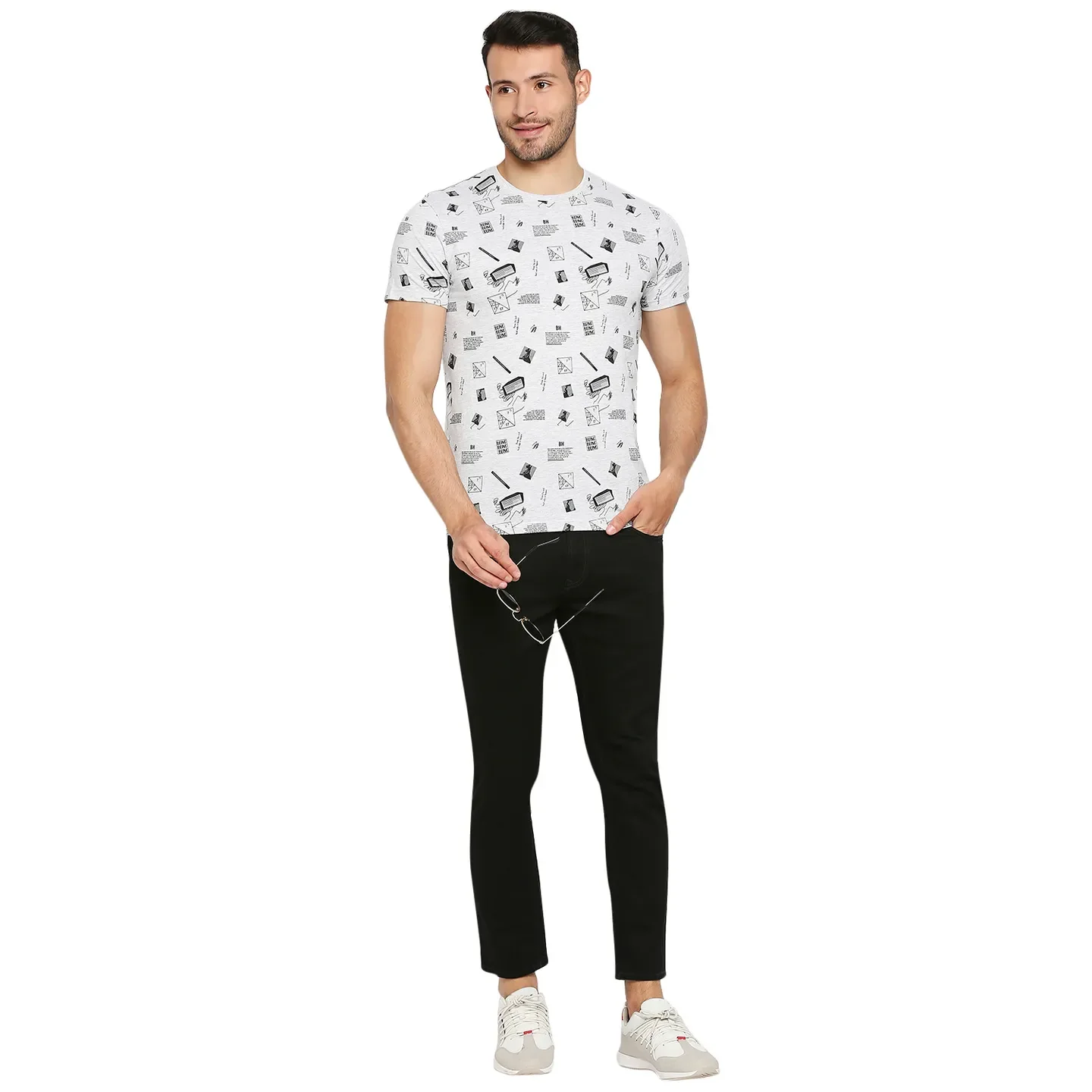 Grey Regular Fit Men's Short Sleeves T-Shirt by Being Human Clothing - Image 13