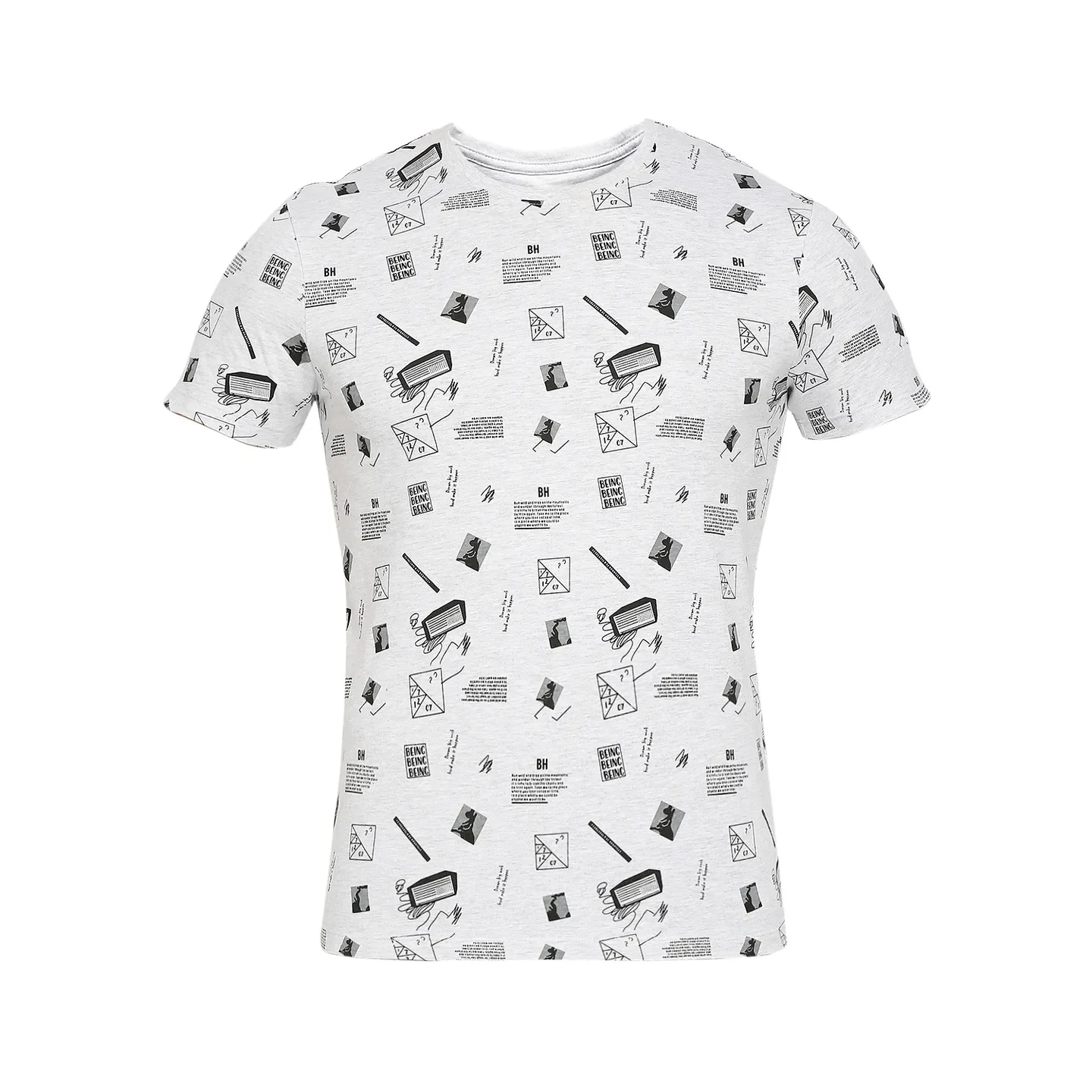 Grey Regular Fit Men's Short Sleeves T-Shirt by Being Human Clothing - Image 14