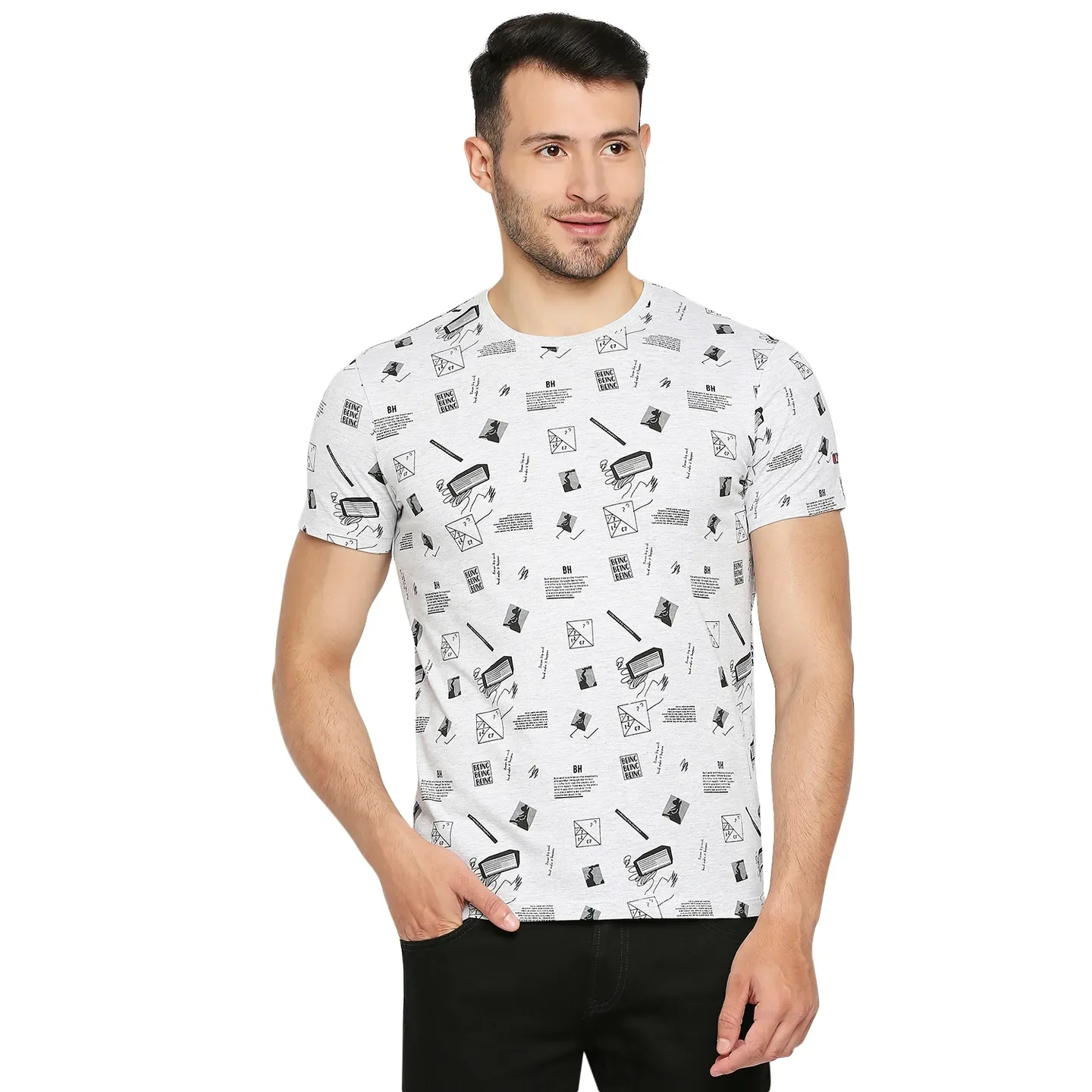 Grey Regular Fit Men's Short Sleeves T-Shirt by Being Human Clothing - Image 8
