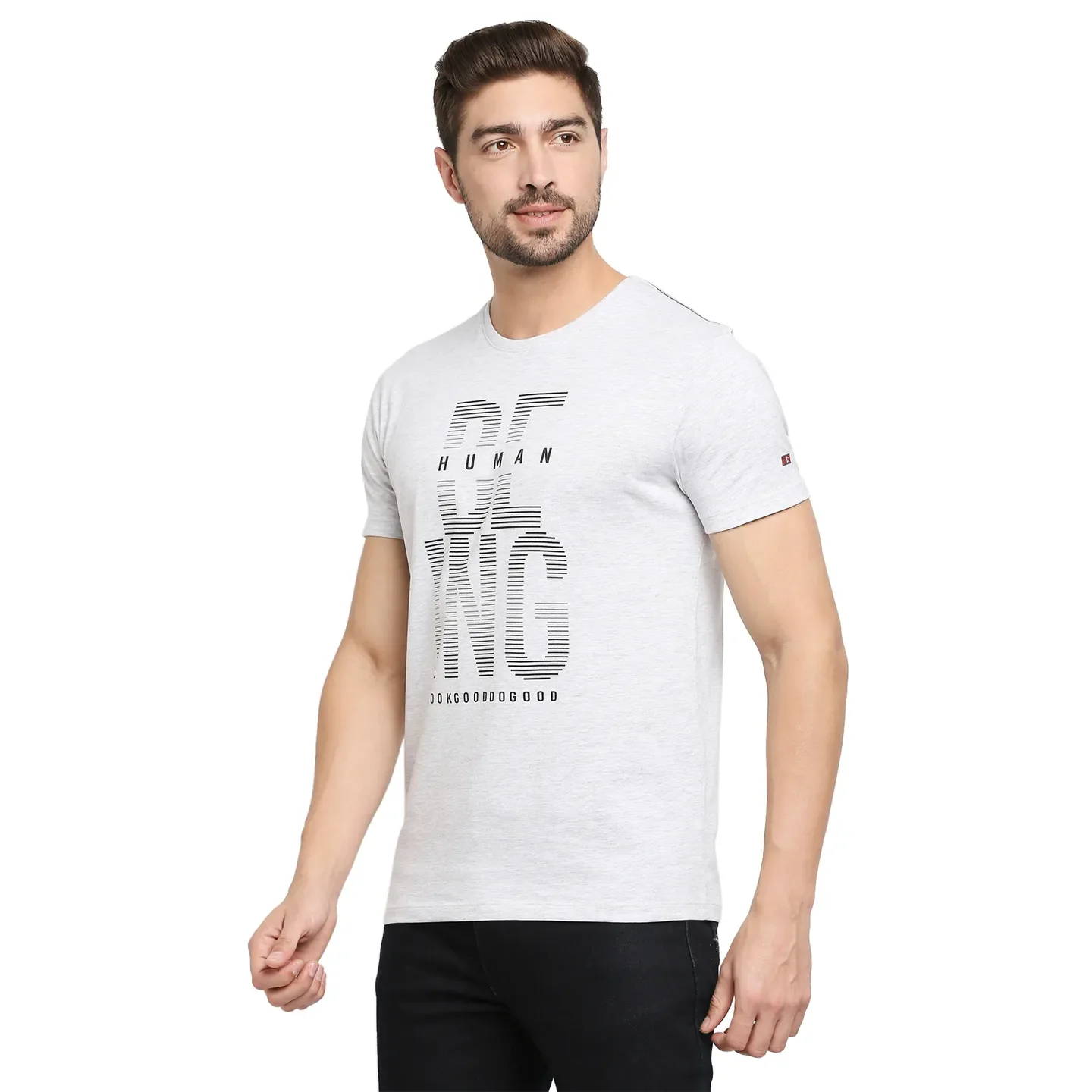 Grey Regular Fit Men's Short Sleeves T-Shirt by Being Human Clothing - Image 2