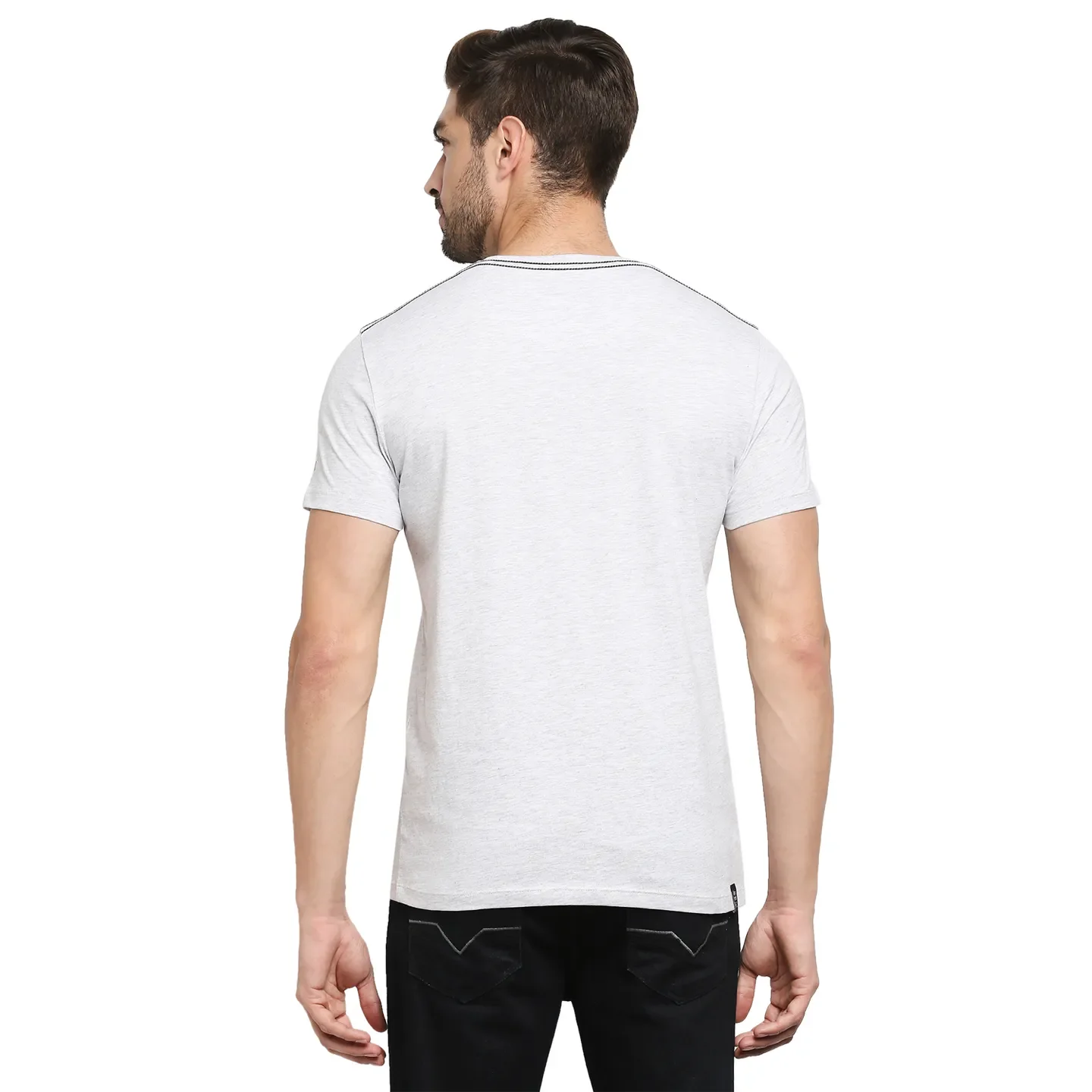 Grey Regular Fit Men's Short Sleeves T-Shirt by Being Human Clothing - Image 4