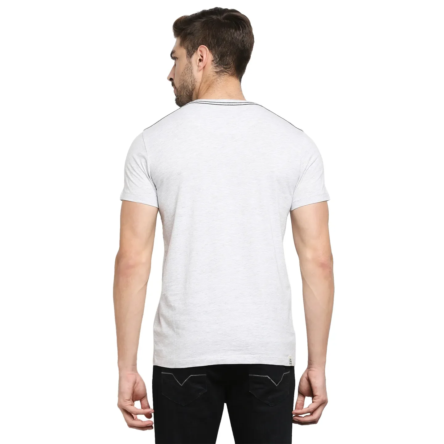 Grey Regular Fit Men's Short Sleeves T-Shirt by Being Human Clothing - Image 4