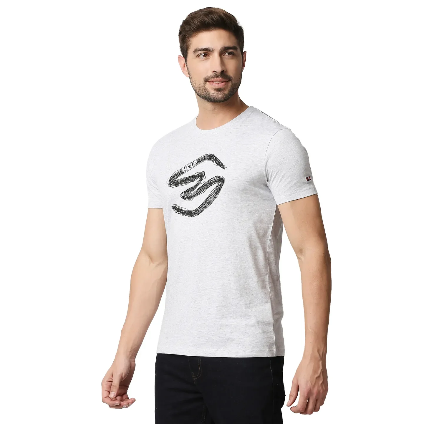 Grey Regular Fit Men's Short Sleeves T-Shirt by Being Human Clothing - Image 2