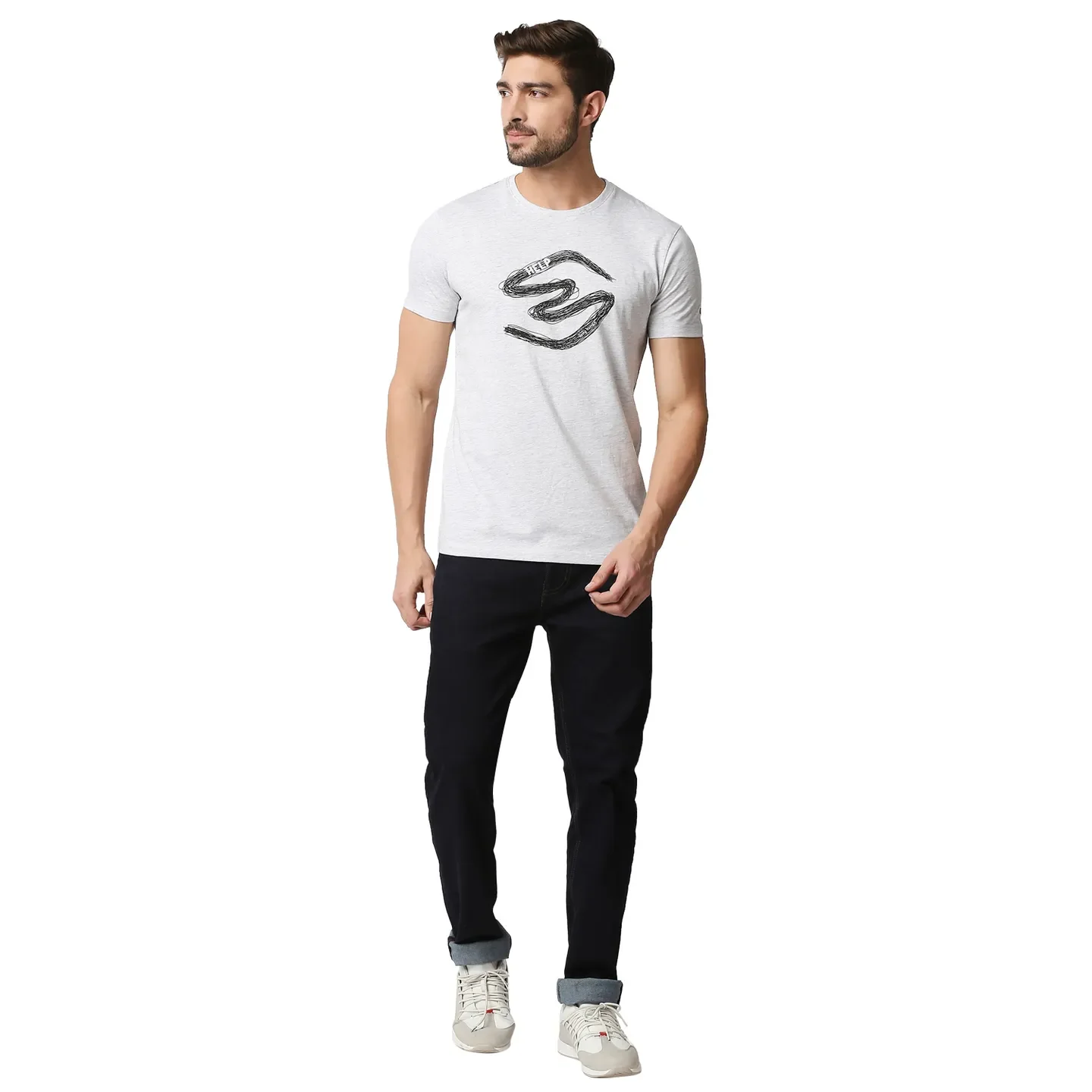 Grey Regular Fit Men's Short Sleeves T-Shirt by Being Human Clothing - Image 6