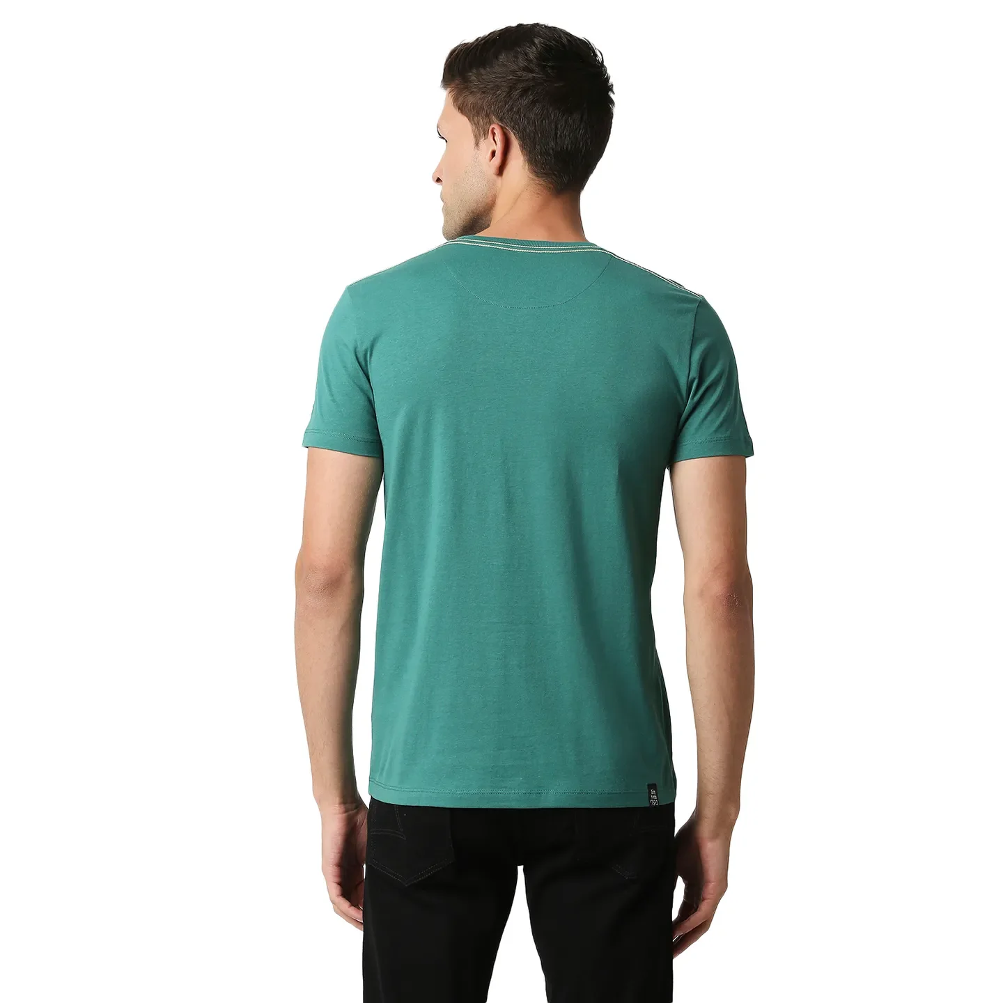 Green Slim Straight Fit Men's Short Sleeves T-Shirt by Being Human Clothing - Image 3