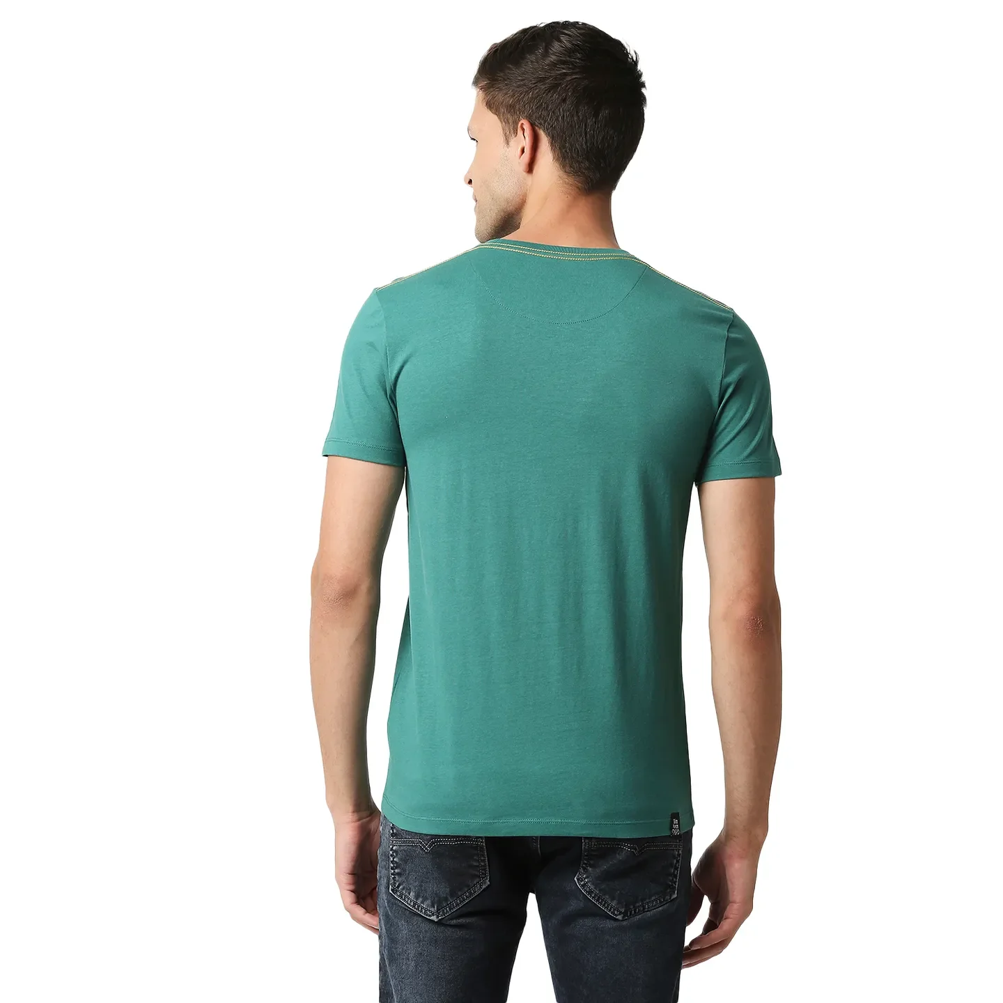 Green Regular Fit Men's Short Sleeves T-Shirt by Being Human Clothing - Image 3