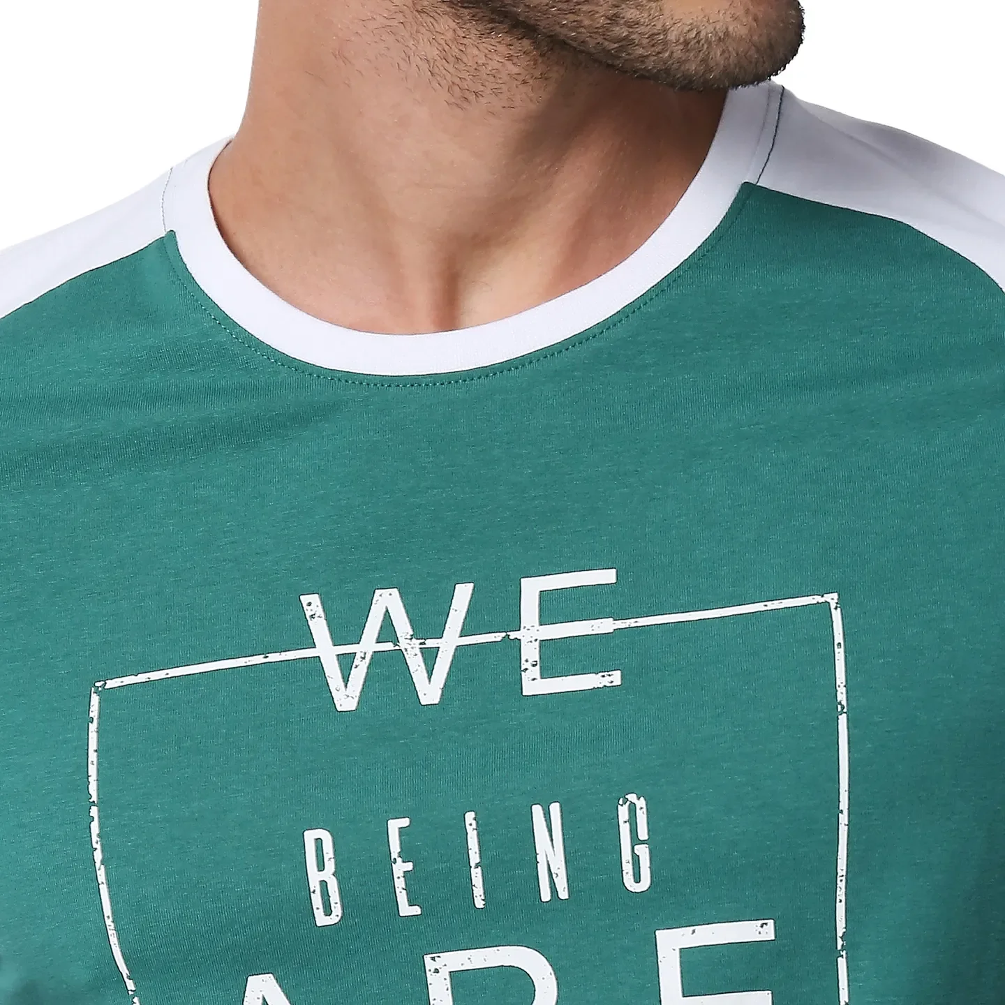Green Regular Fit Men's Short Sleeves T-Shirt by Being Human Clothing - Image 4