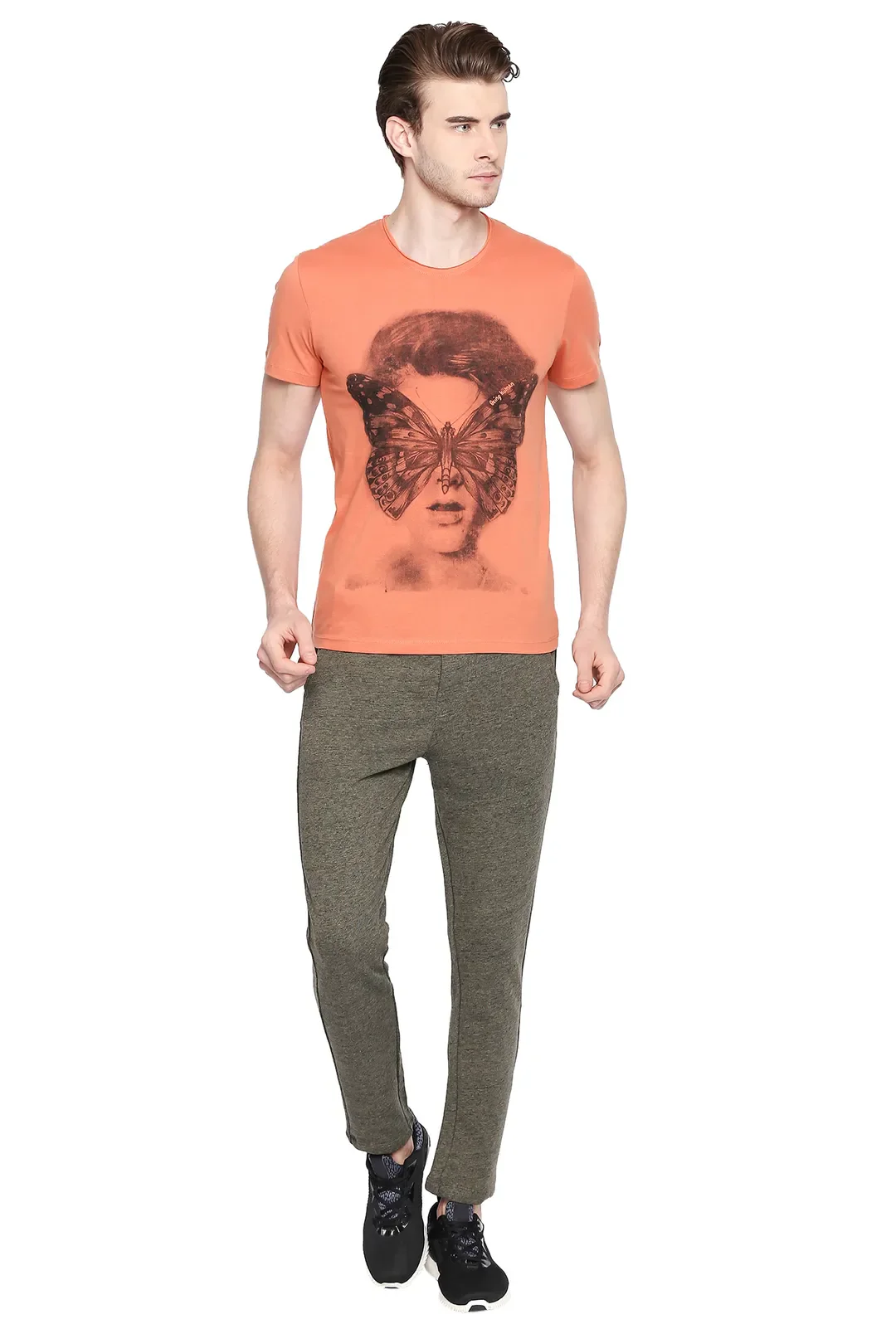 Orange Regular Fit Men's Short Sleeves T-Shirt by Being Human Clothing - Image 5
