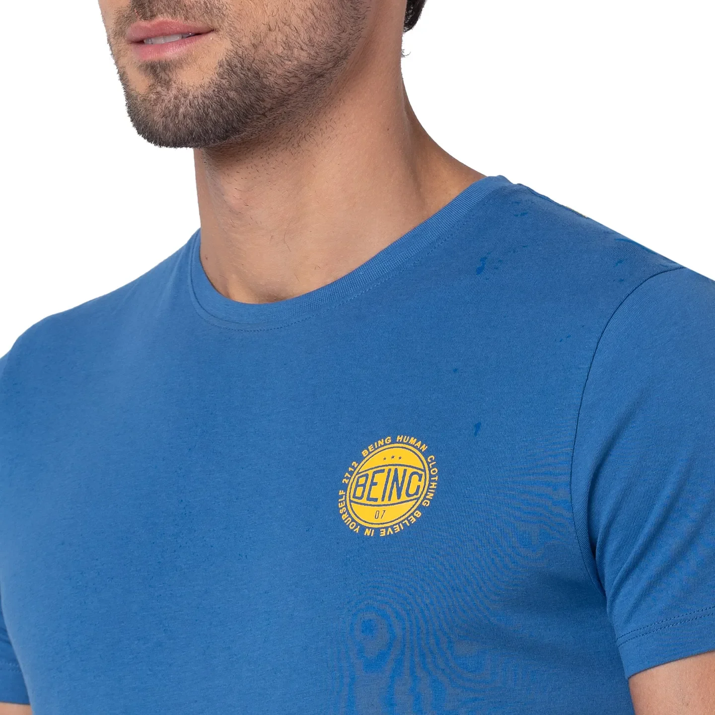 Federal Blue Regular Fit Round Neck Men's T-Shirt by Being Human Clothing - Image 5