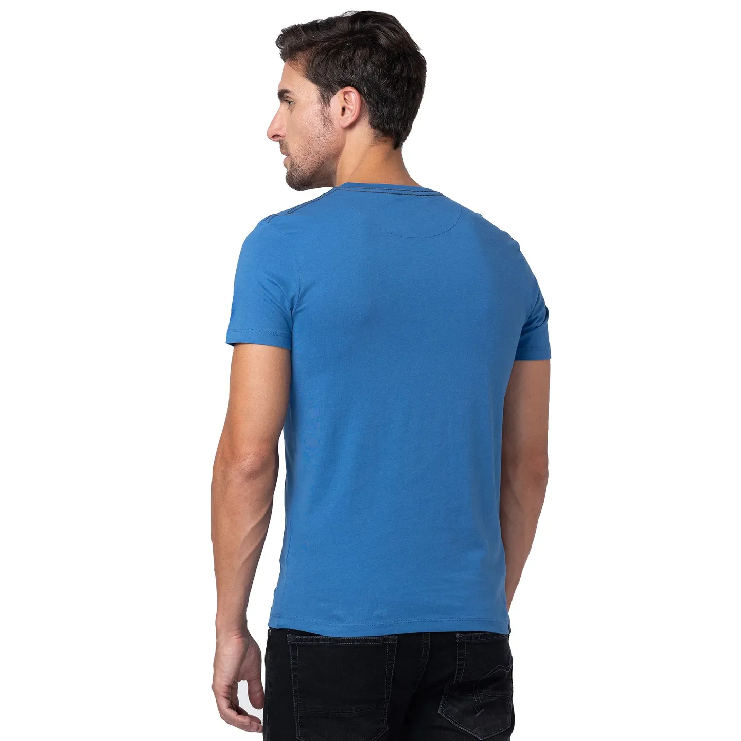 Federal Blue Regular Fit Round Neck Men's T-Shirt by Being Human Clothing - Image 3