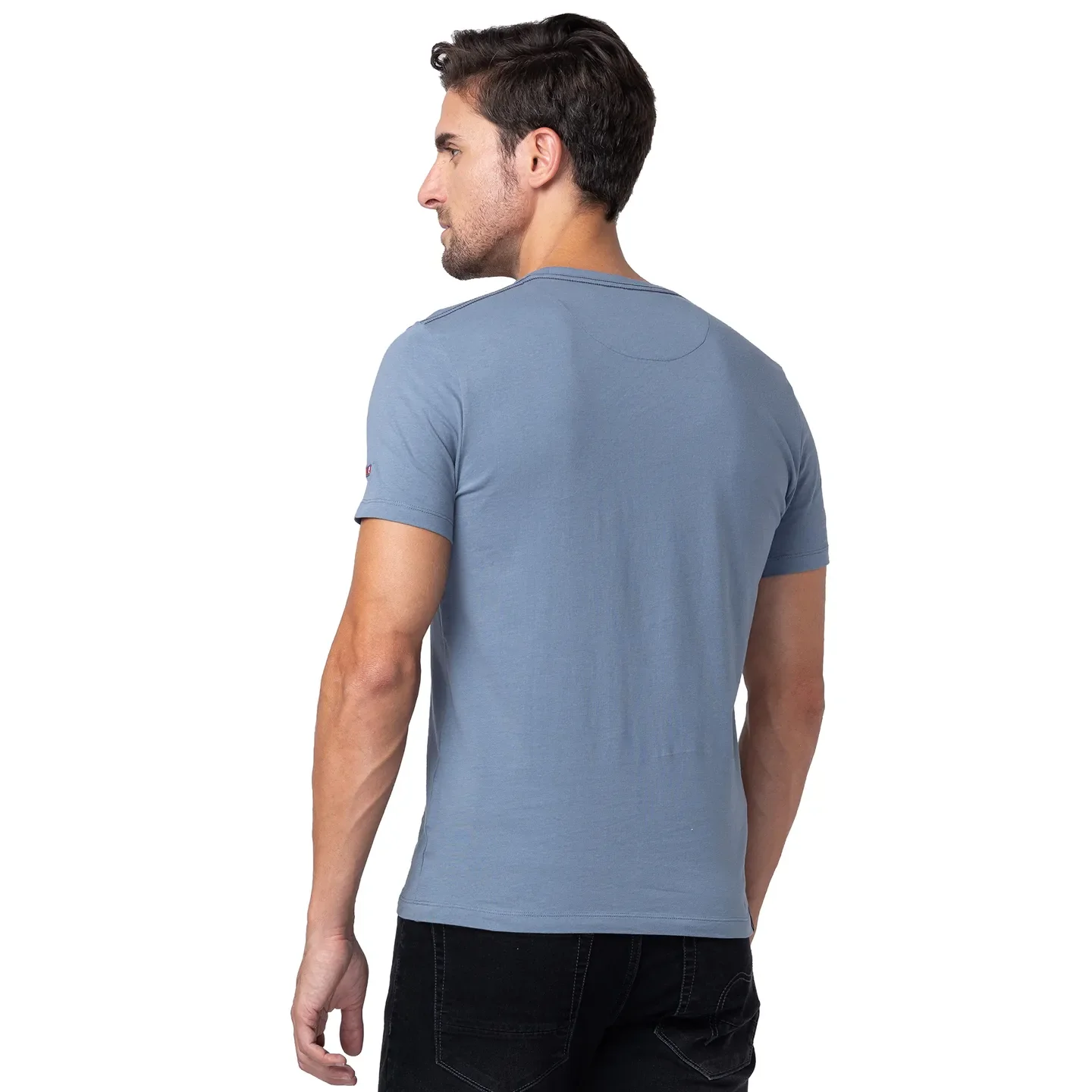Blue Regular Fit Men's Short Sleeves T-Shirt by Being Human Clothing - Image 3