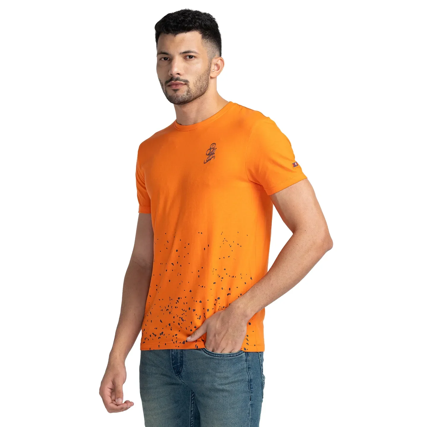 Blue Regular Fit Men's Short Sleeves T-Shirt by Being Human Clothing - Image 4