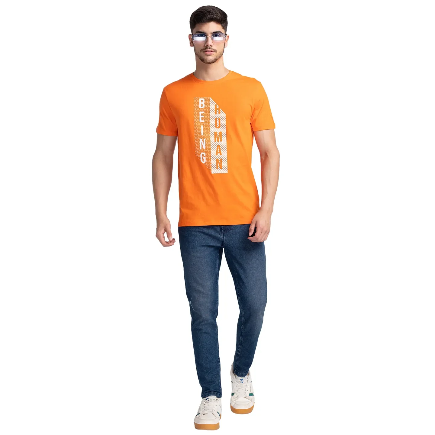 Blue Regular Fit Men's Short Sleeves T-Shirt by Being Human Clothing - Image 6