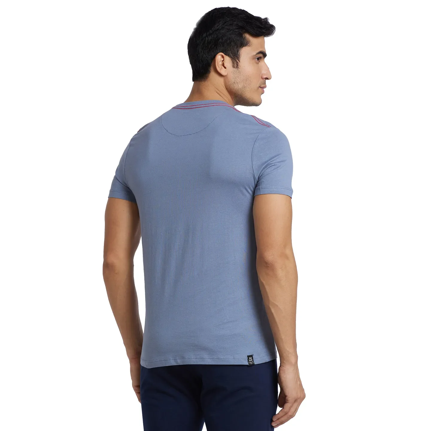 Blue Regular Fit Men's Short Sleeves T-Shirt by Being Human Clothing - Image 3