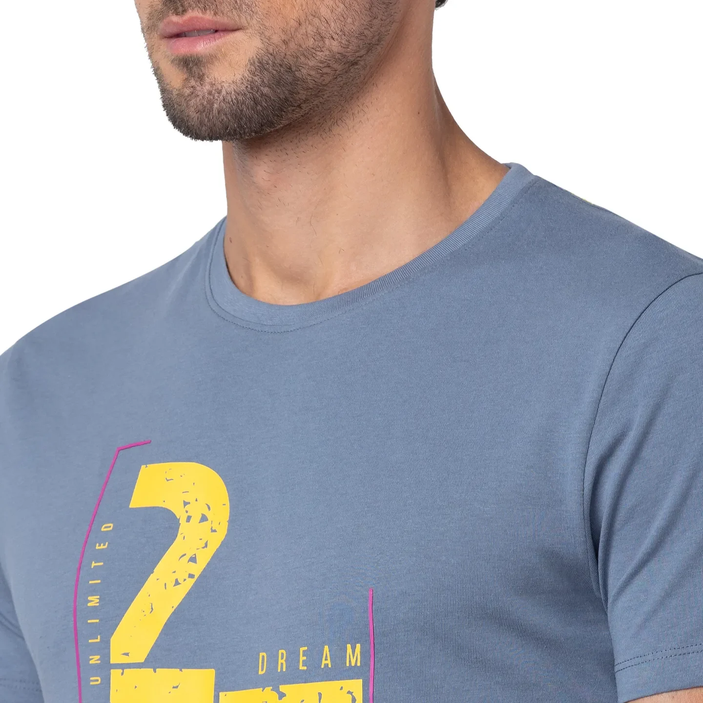 Blue Regular Fit Men's Short Sleeves T-Shirt by Being Human Clothing - Image 5