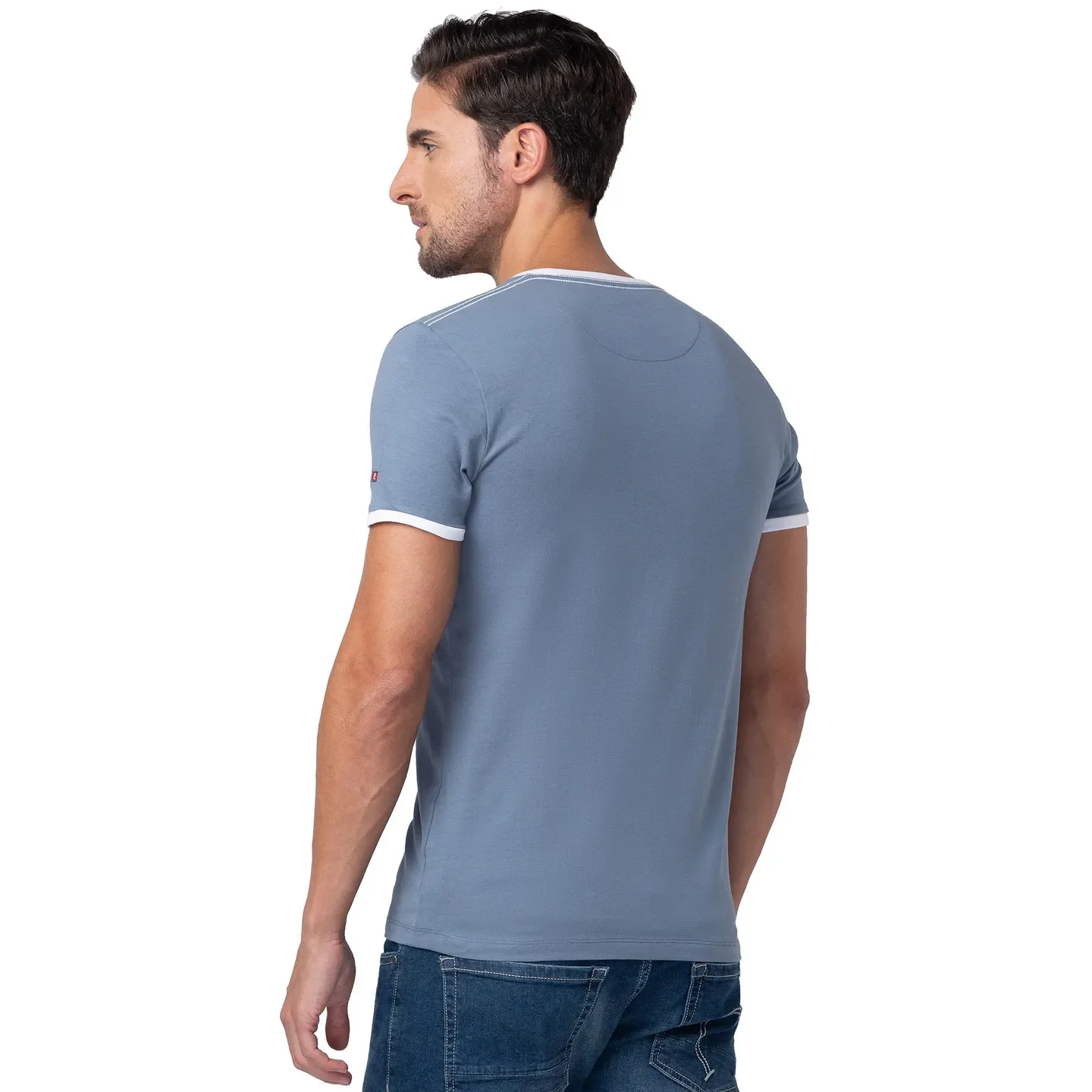Blue Regular Fit Men's Short Sleeves T-Shirt by Being Human Clothing - Image 3