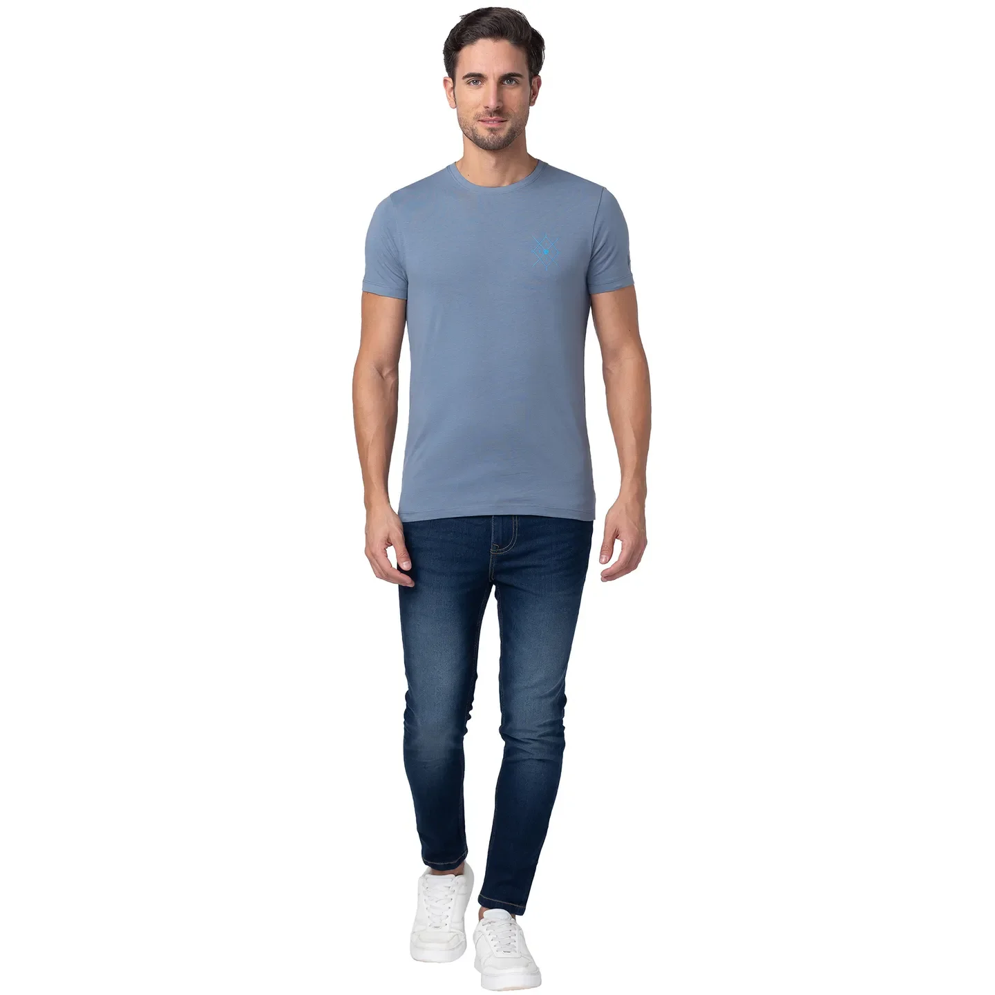 Blue Regular Fit Men's Short Sleeves T-Shirt by Being Human Clothing - Image 5