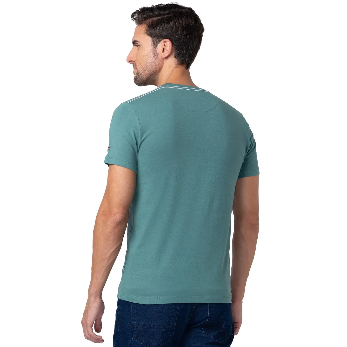 Foliage Green Regular Fit Round Neck Men's T-Shirt by Being Human Clothing - Image 3