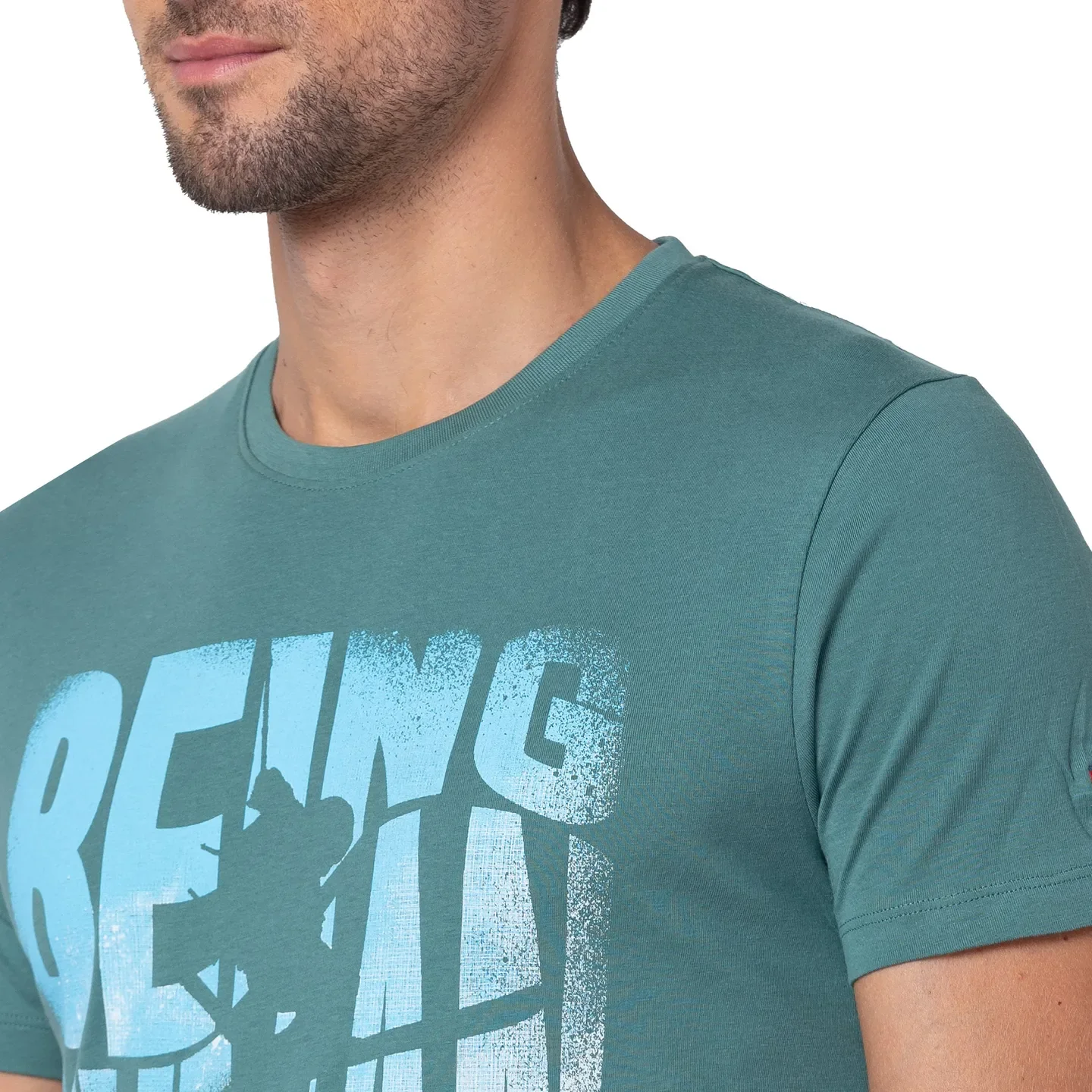 Foliage Green Regular Fit Round Neck Men's T-Shirt by Being Human Clothing - Image 5