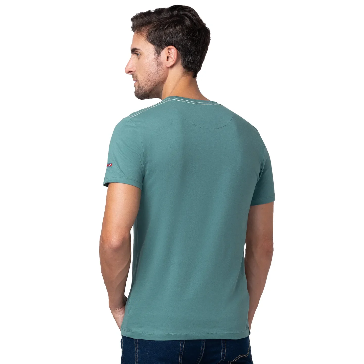 Green Regular Fit Men's Short Sleeves T-Shirt by Being Human Clothing - Image 3