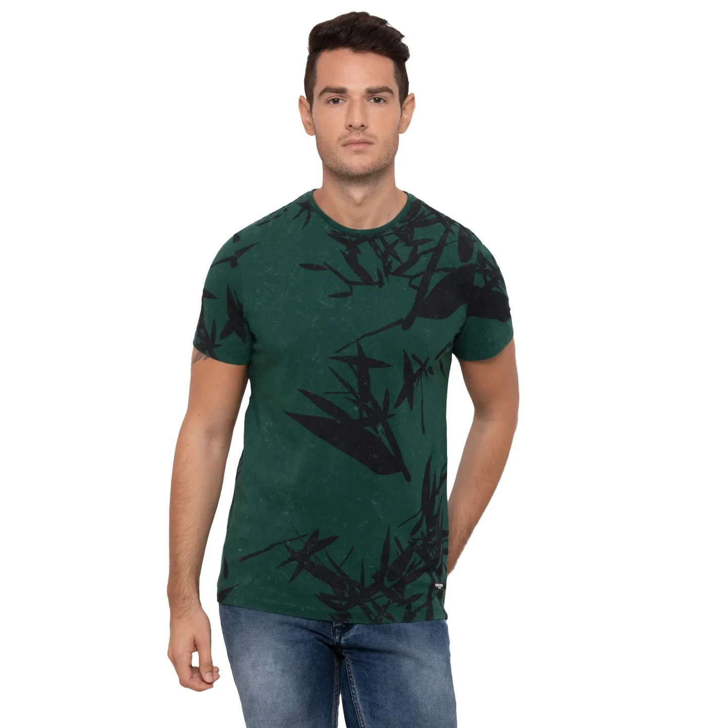 Green Regular Fit Men's T-Shirt by Being Human Clothing