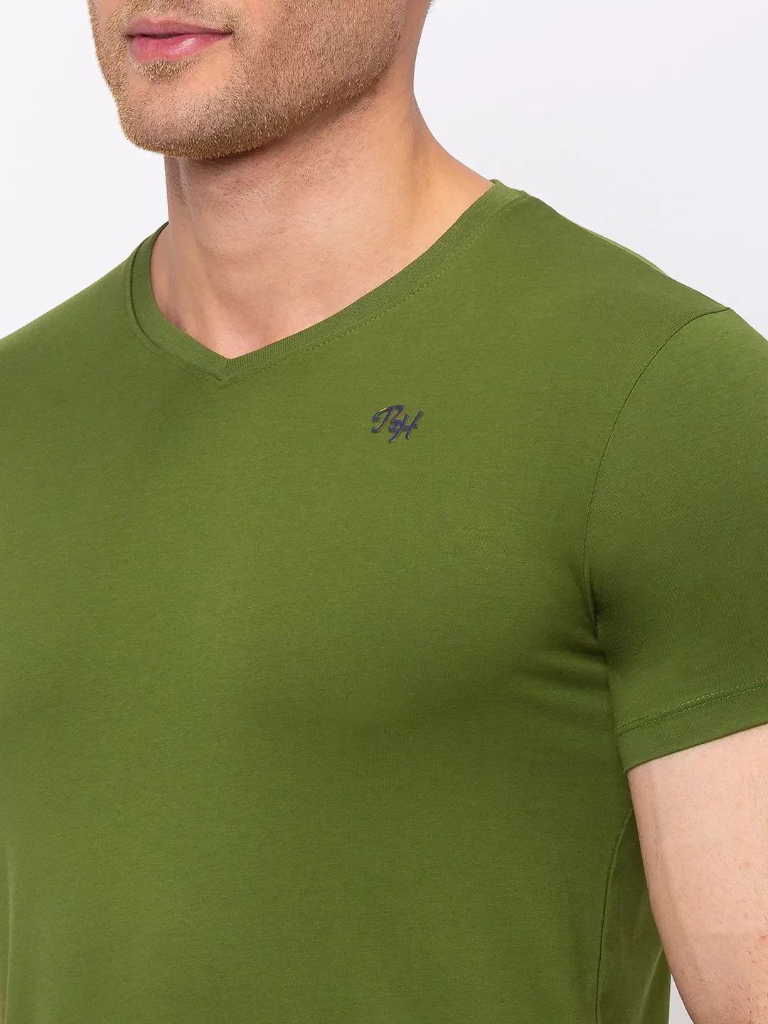 Green Regular Fit Men's Short Sleeves T-Shirt by Being Human Clothing - Image 4